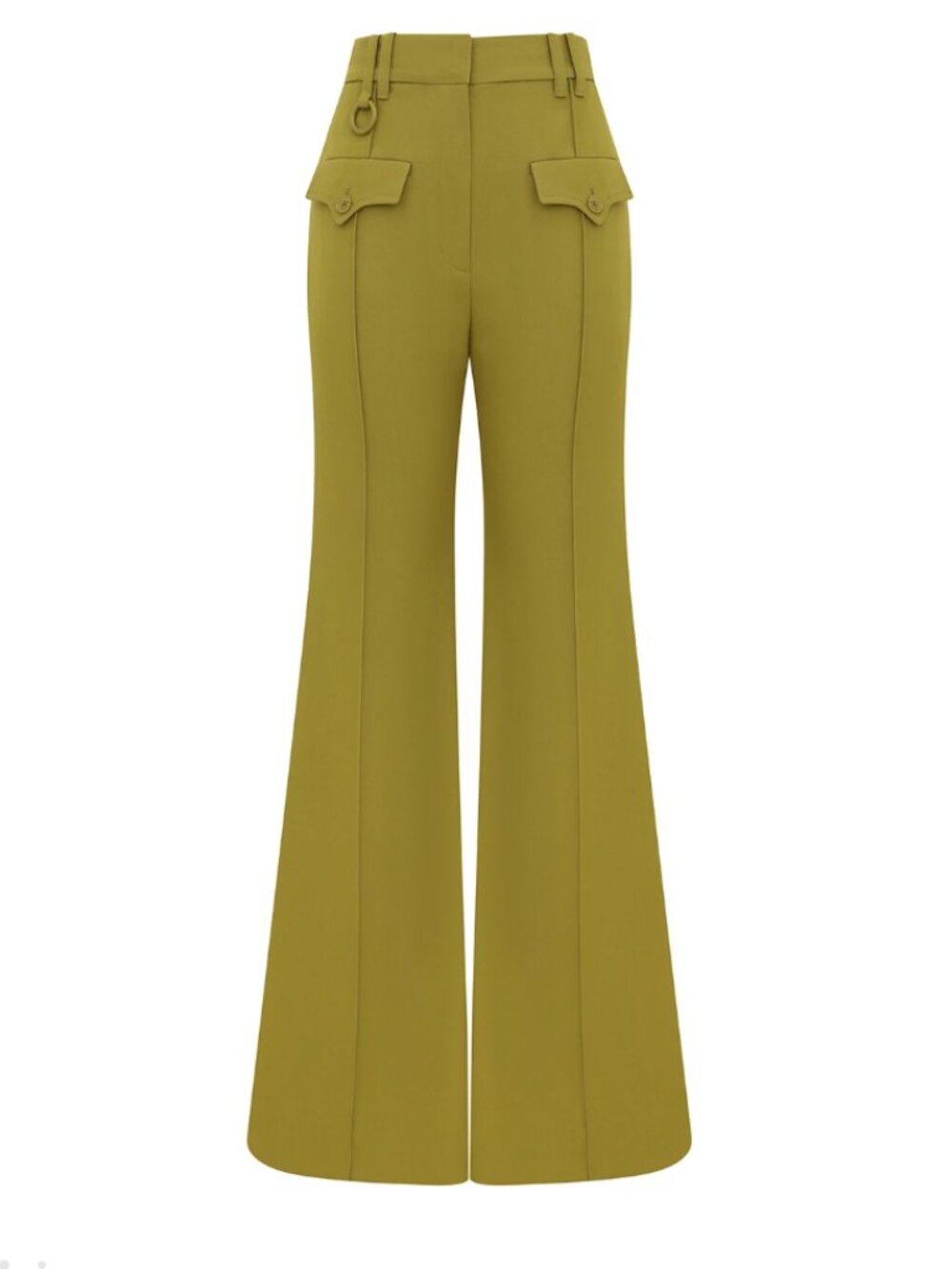 Zimmermann Luna Wool Flare High-Rise Pants In Pistachio - Women's Size 4 - NWT